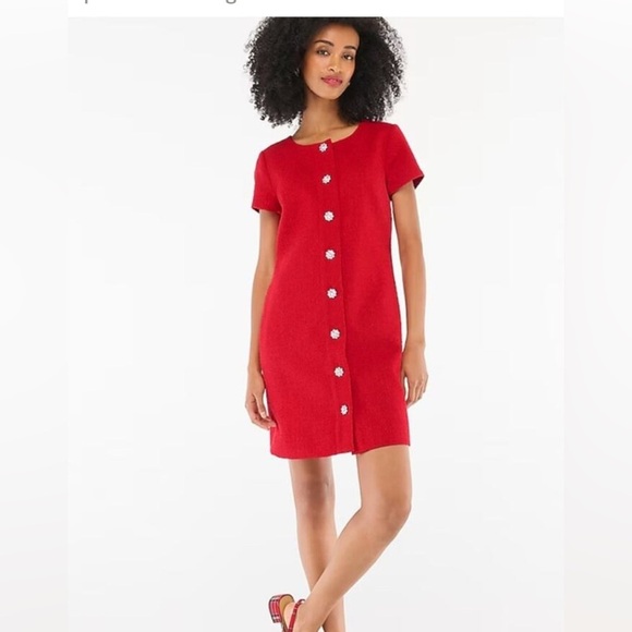 J.Crew Tweed dress with jewel buttons - Picture 1 of 11